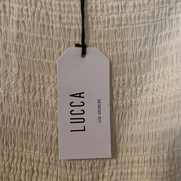 Nwt Lucca couture size L long ivory dress with liner - Picture 2 of 8